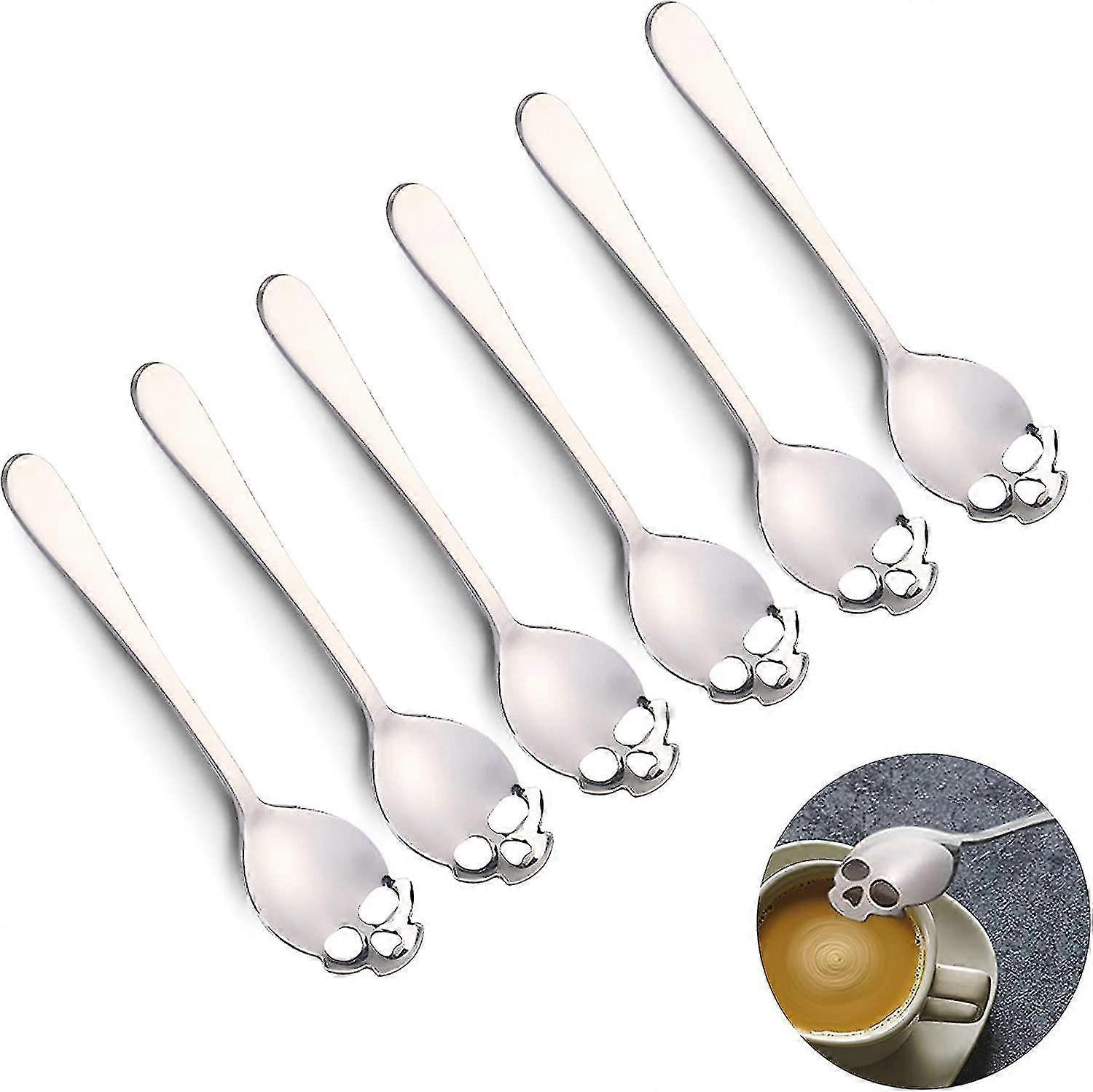 Skull Sugar Spoon, Stainless Steel