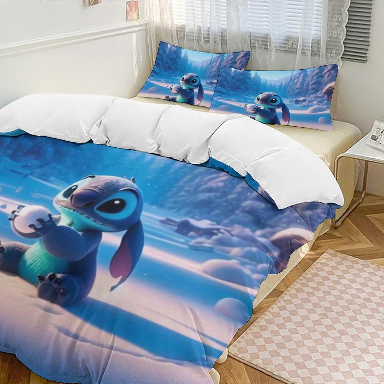 v3898  Bed Sheets Bedding StitchCartoon Collection 3-Piece Comforter Set, Personalized Bedding Decor for Kids And Teens  Bed Sheets  yuq3898
