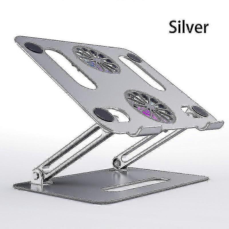 Foldable Laptop Tablet Stand With Cooling Fan Cooling Aluminum Bracket [silver]