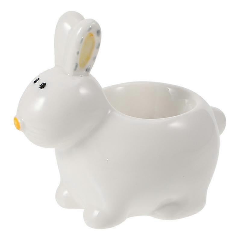 1pc Ceramic Egg Tray Egg Ceramic Cup Porcelain Egg Cup Rabbit Shaped Egg Plate