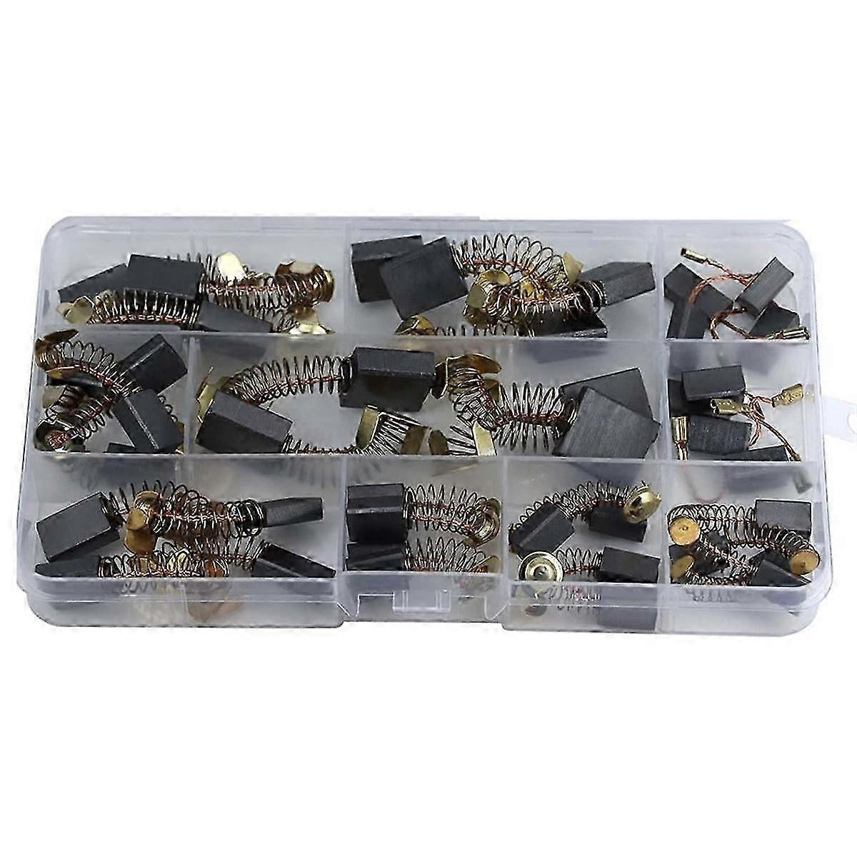 Σετ βουρτσών άνθρακα ηλεκτρικού κινητήρα - κιτ επισκευής αντικατάστασης 40 πακέτων με 10 μεγέθη, κατάλληλο για επισκευή εξαρτημάτων ηλεκτρικών εργαλείων