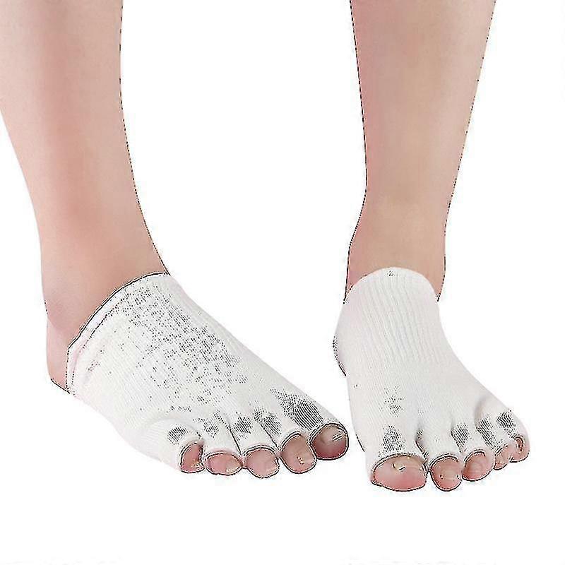 2 Pair Gel-lined Compression Toe Separating Socks Heel Pain Relief