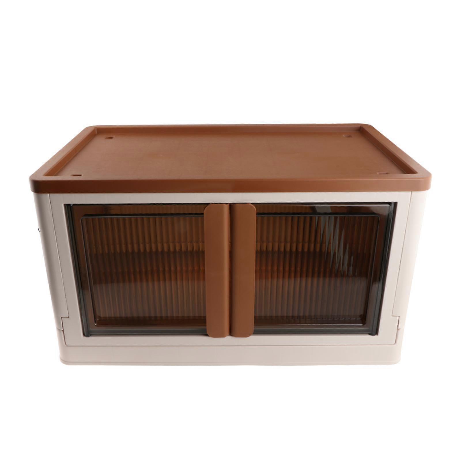 Camping Storage Box Stackable Foldable Storage Bin for Picnic Grocery Hiking Brown