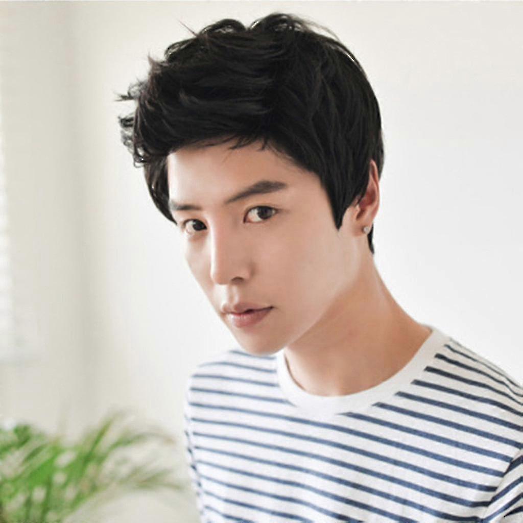 Korte parykker til mænd Paryk Mand Mand Brun Sort Smuk Cool Paryk-YH