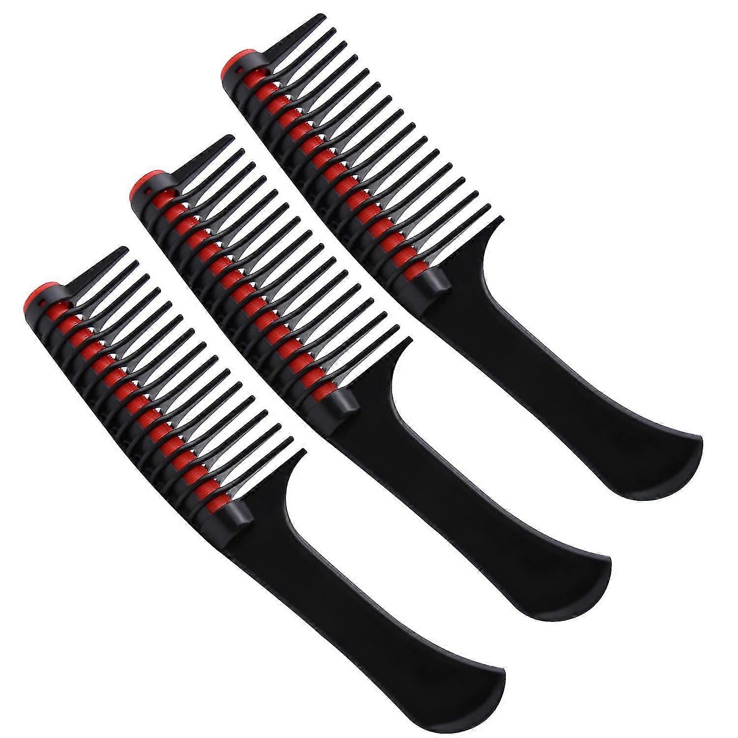 3 Pack Rolling Comb, Anti Splicing With Roller (black Red)