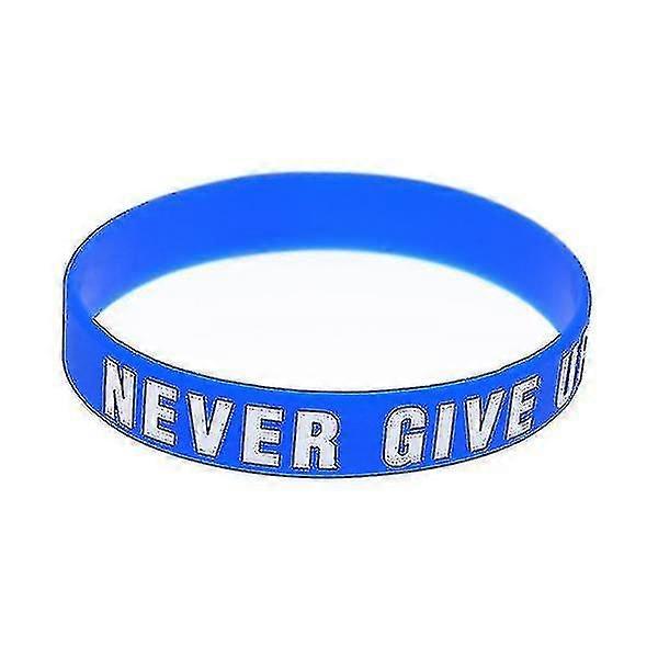 "Ποτέ μην τα παρατάς"Motivational Silicone Bracelets Rubber Band Sports Wristbands_()Blue
