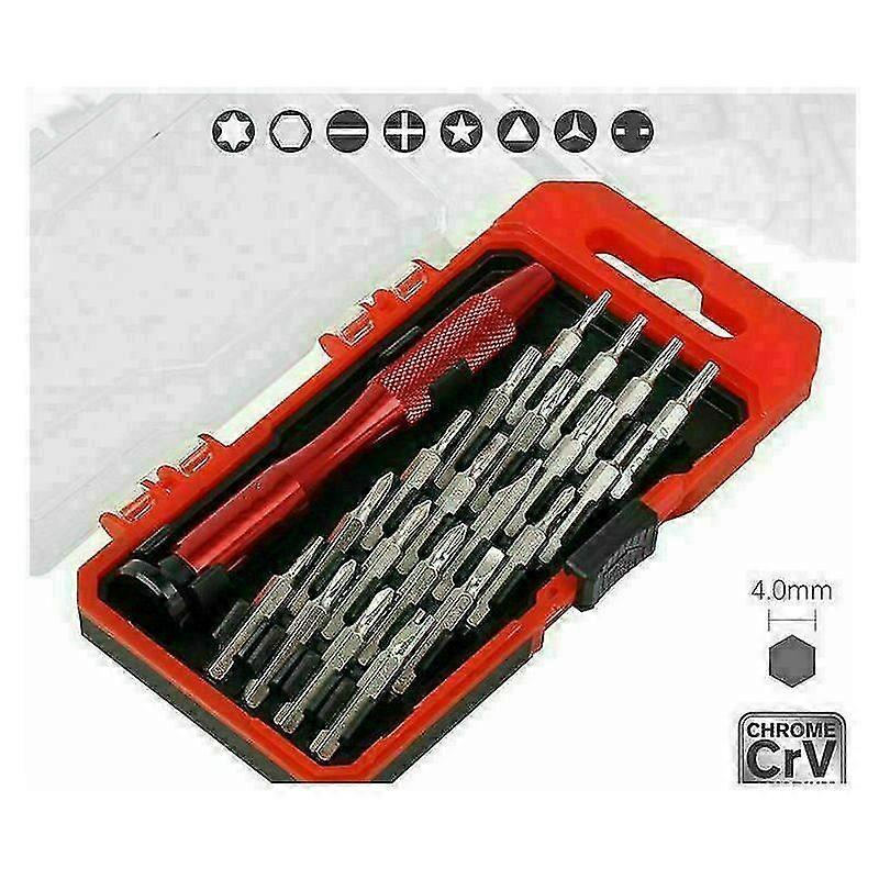Precision Bit Set, Bit Set With 21 Bits And Bit Holder, Precision Screwdriver For Smartphone, Computer, Glasses.