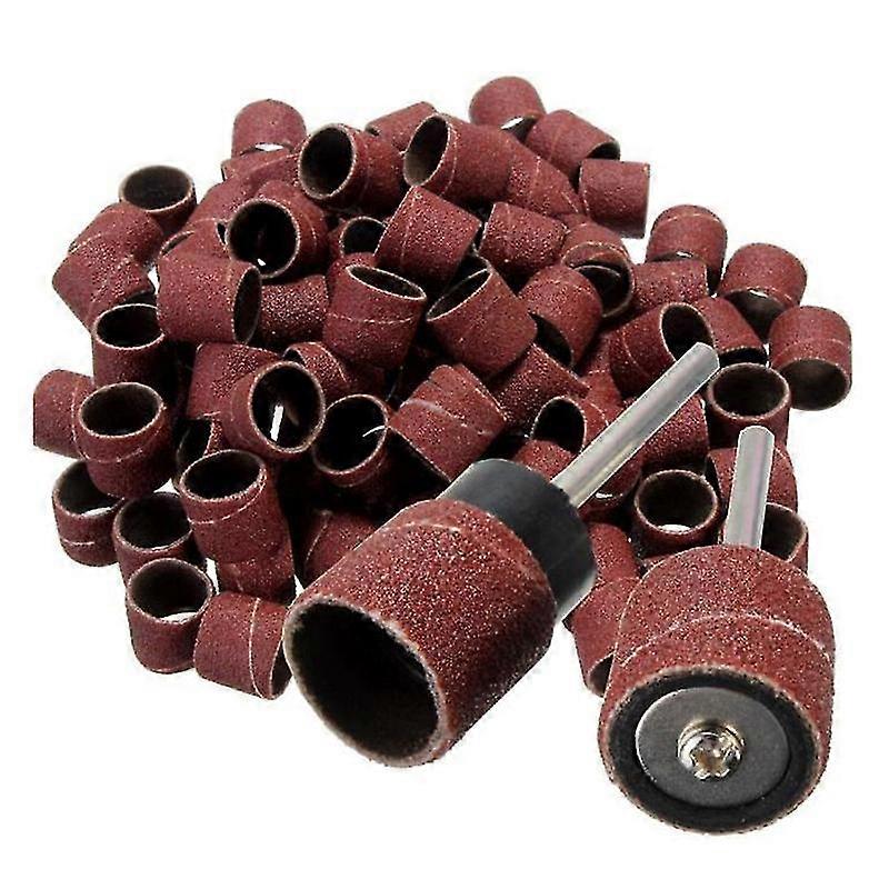 100 Stück 12-Zoll-Schleifpapier-Ring-Polierband aus Siliziumkarbid + 2 Stück X-Spannfutter oder