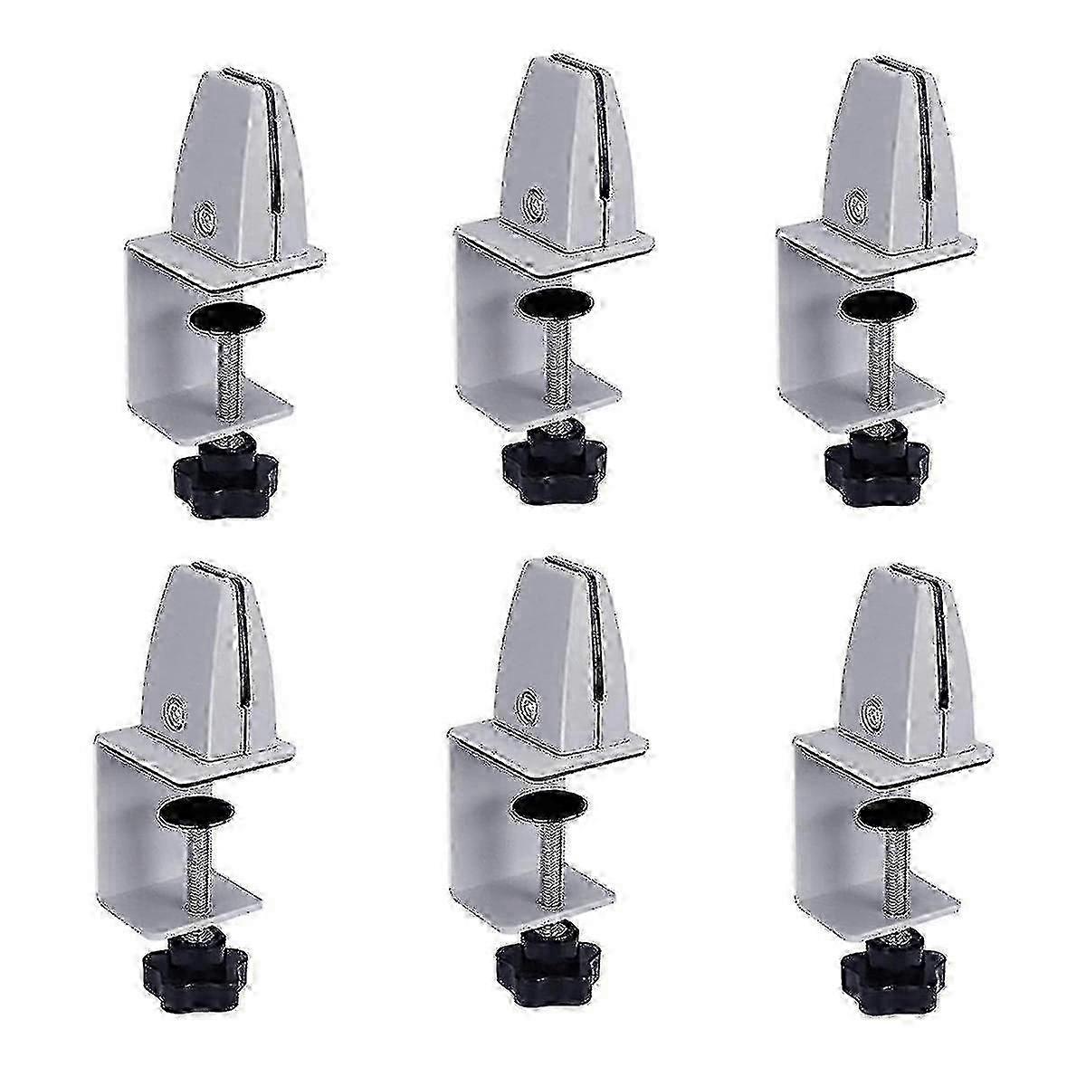 Sneeze Guard Support Clips Adjustable Office Partition Clamp Aluminum Desk Partition For 1/8 To 1in