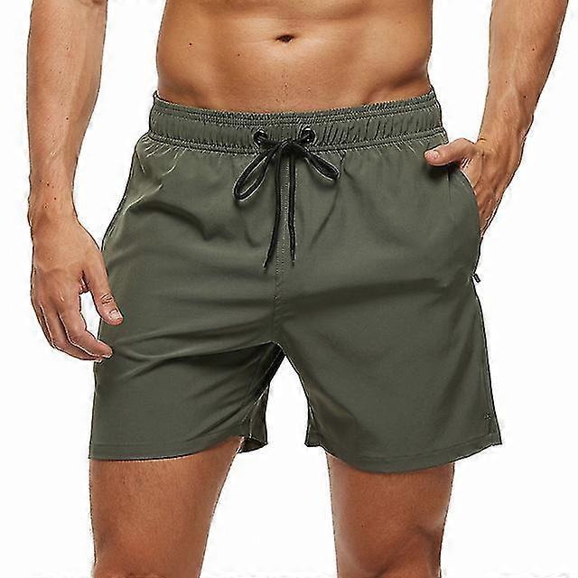 2023 Men's Stretch Swim Trunks Quick Dry Beach Shorts With Zipper Pockets And Mesh Lining