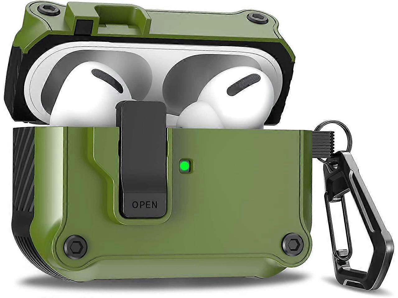 Airpods Pro 2nd Generation / 1st Generation Case Cover with Automatic Snap Switch, Secure Lock Clip Super Protective for Airpods Pro 2 /1 Case 2019 / 