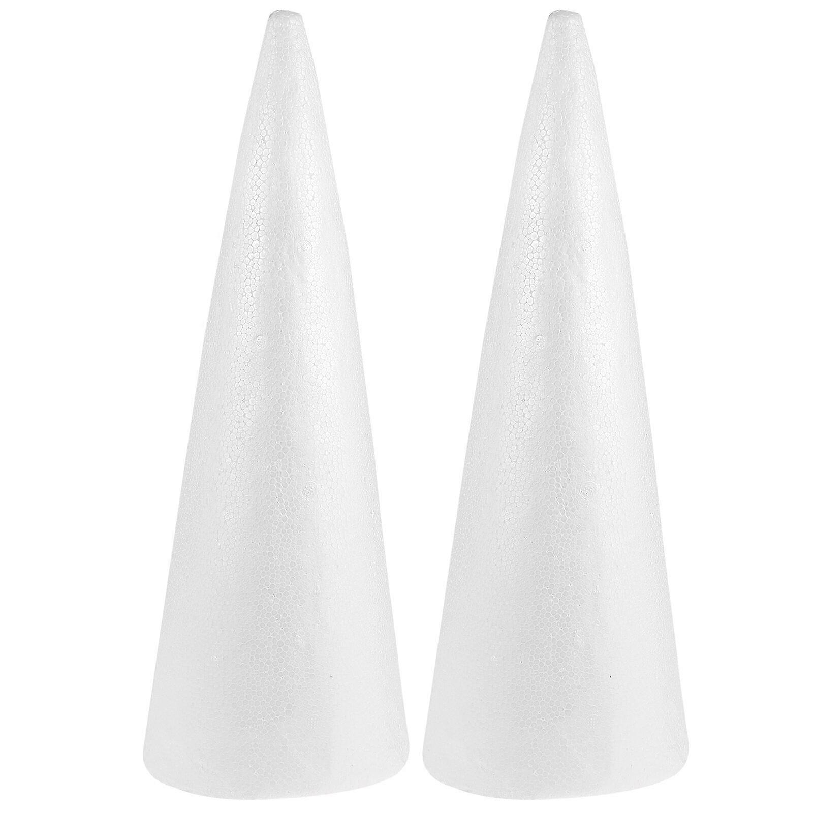 5pcs Kids DIY Craft Cone Accessories Christmas Cone Handmade White Solid Cone (24.5x10cm)
