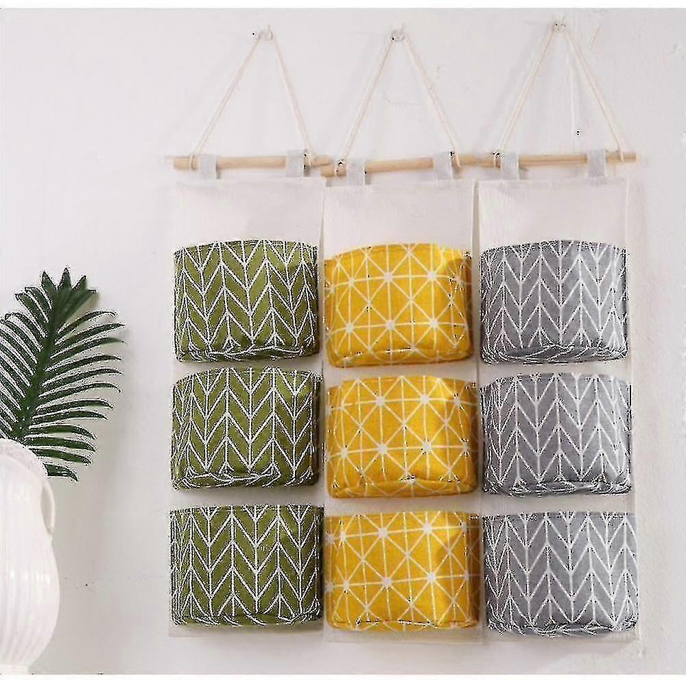 3 Pockets On E Door, Multifunctional Wall Storage Organizer Hanging 3 Pockets, Wall-mounted