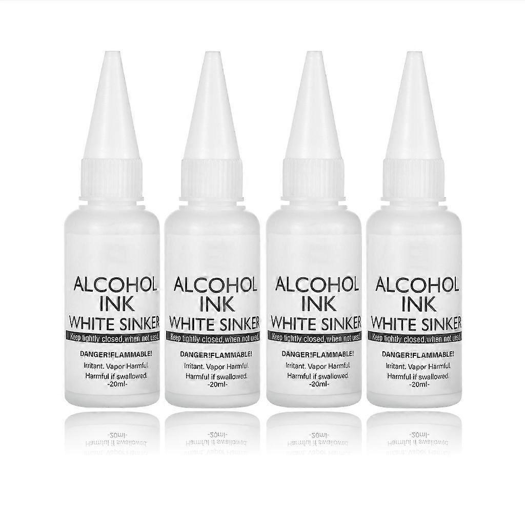 4Pcs White Alcohol Ink for Resin,Alcohol-Based Resin Ink,White Resin Pigment