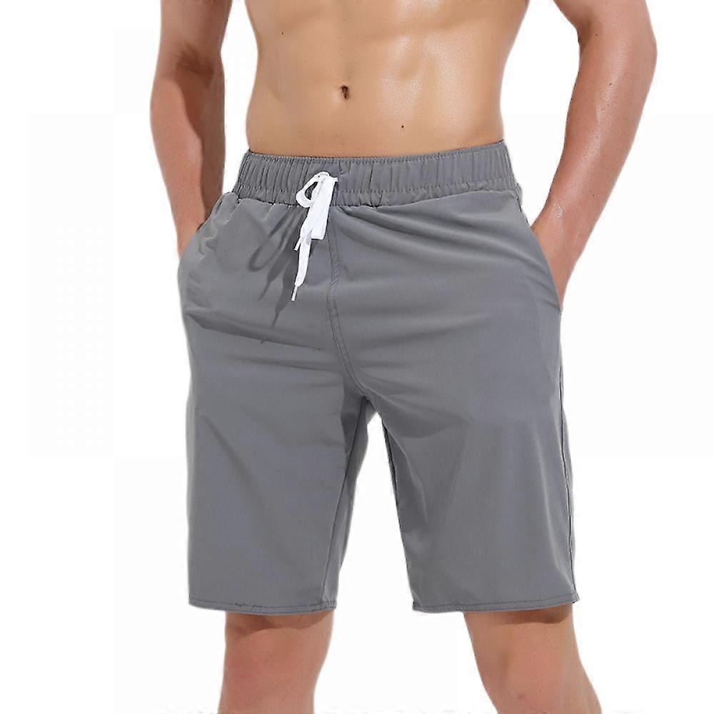 Men's 4" Quick-Dry Swim Trunk(XL Grey)