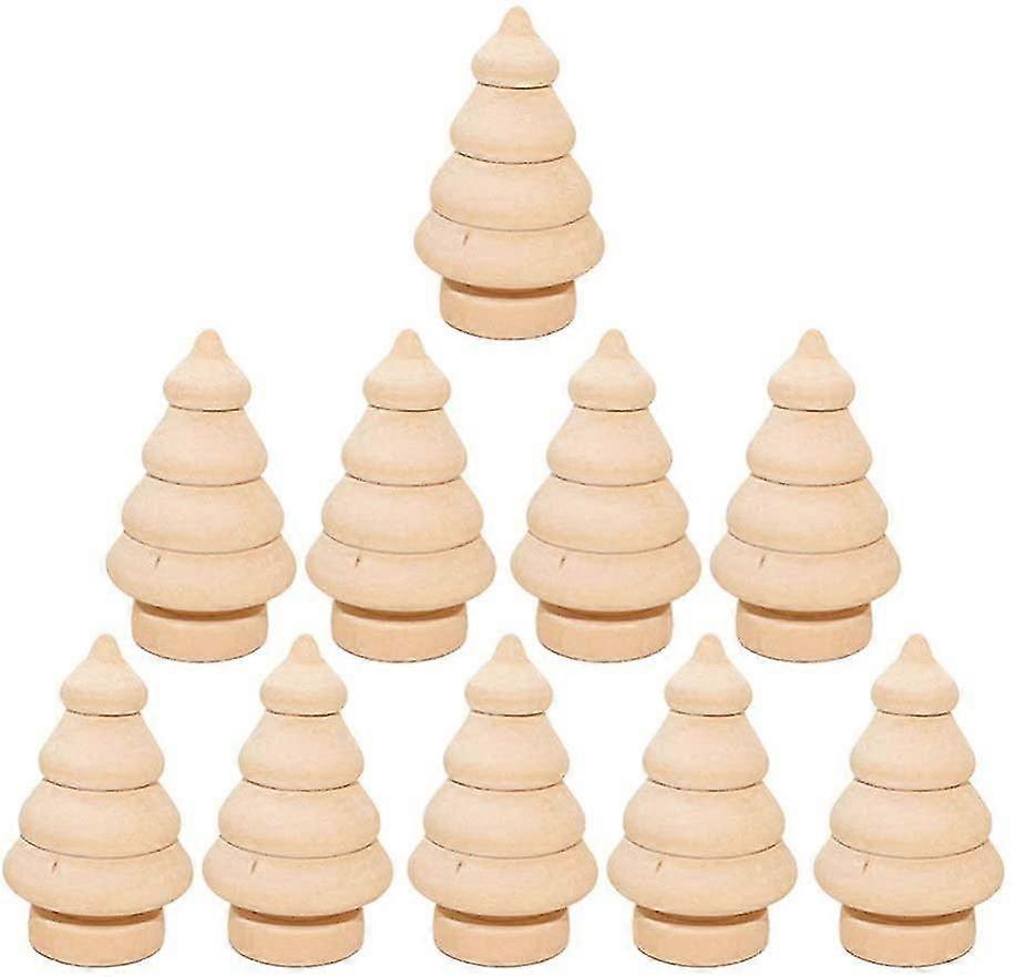 10pcs Árbol de Navidad de madera