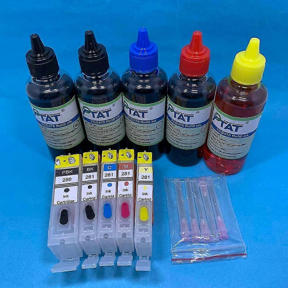 high qualityRefillable Ink Cartridge + Refill Ink For Pgi-280xl Pgi-280 Cli-281 For Canon Pixma Ts8120 Ts8220 Ts8320 Ts8322 Ts9120