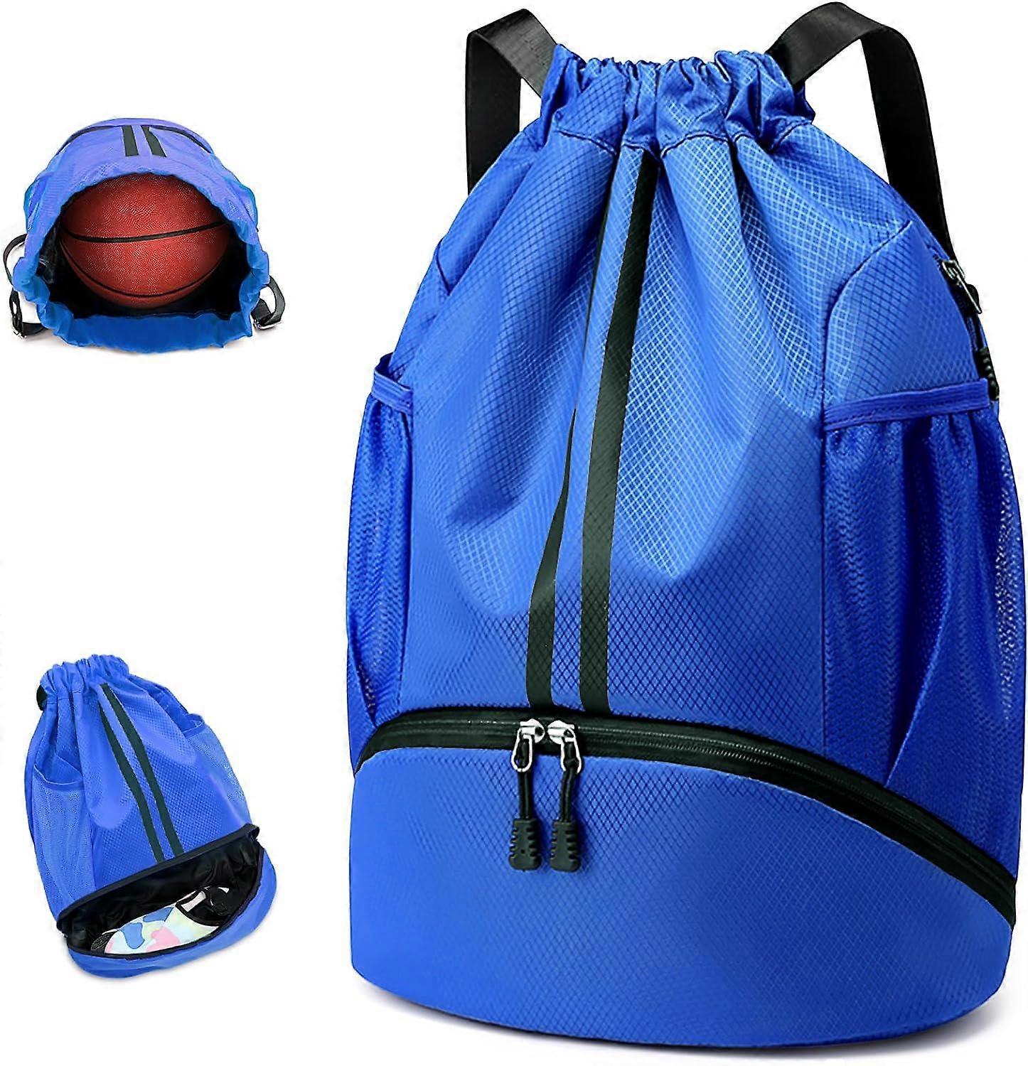 Drawstring Backpack with Zipper/Shoe Compartment/Wet Pocket/Mesh