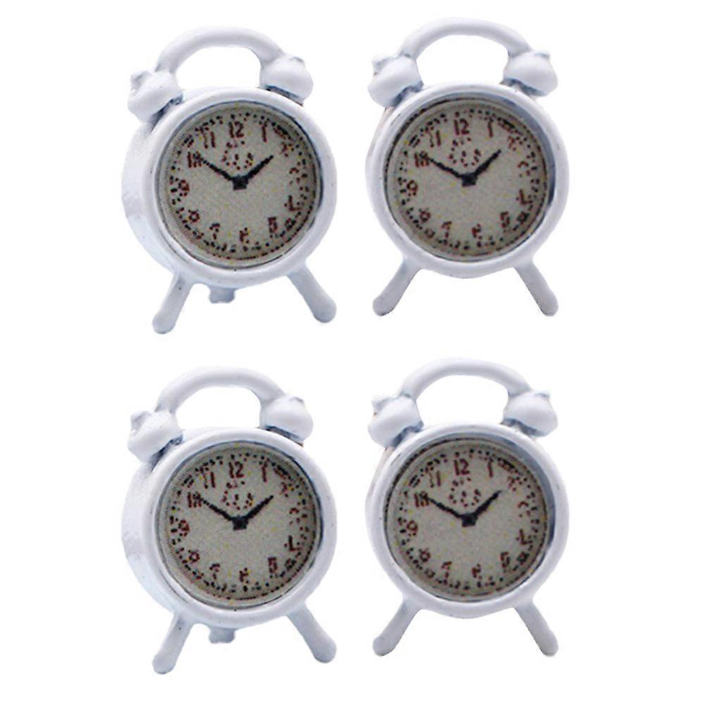 4pcs Creative Clock Model Mini Clock Adornment Mini Fairy House Decoration