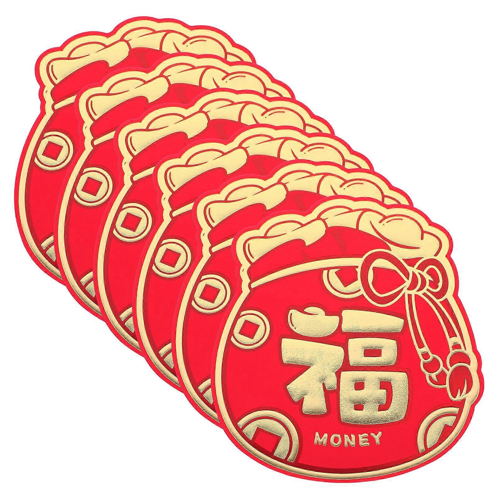 6Pcs Red Envelopes Chinese Style Red Packets Red Envelopes Paper Money Packets Money Pouches