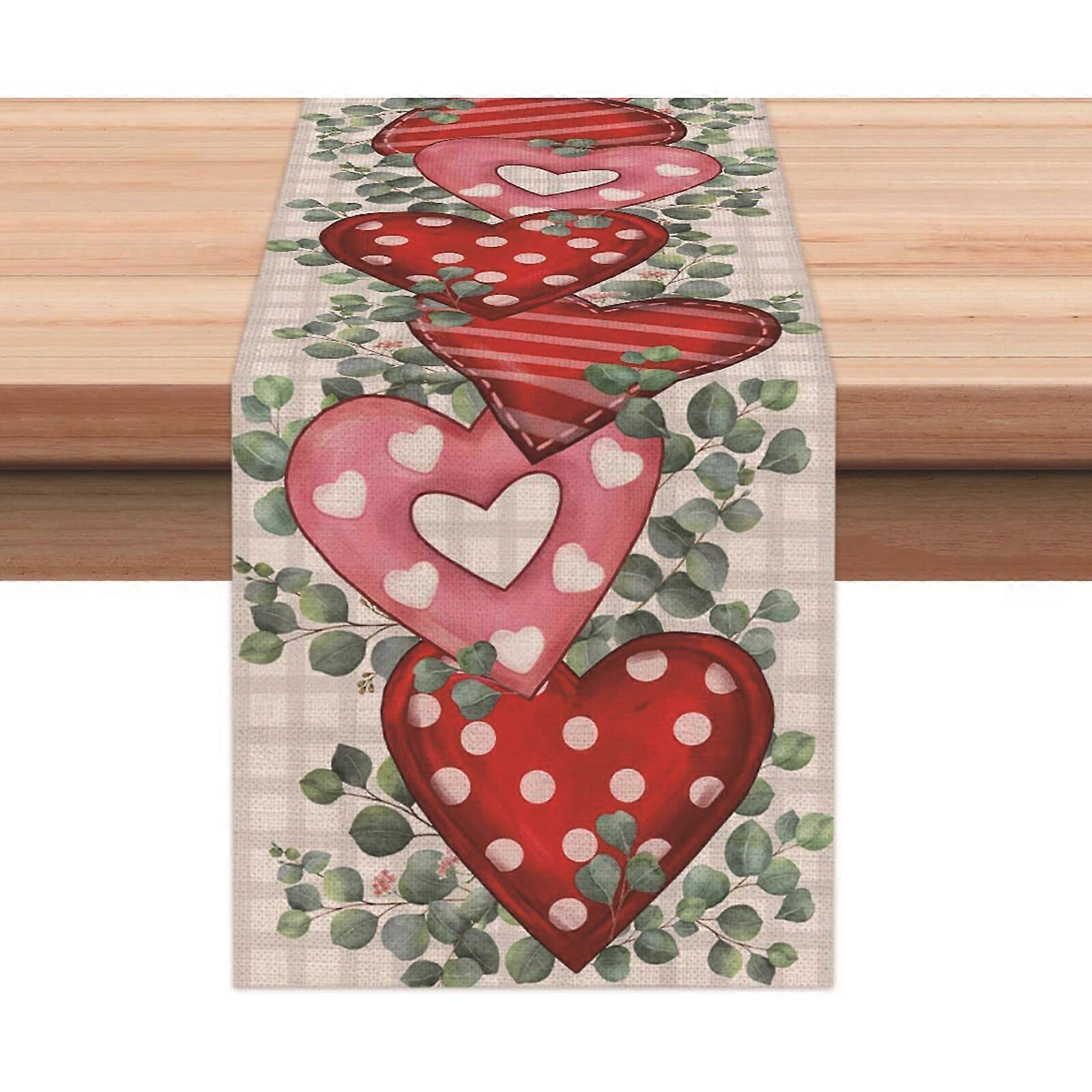Valentine's Day Table Runner - Durable Flax Material, 30x180cm, Ideal for Decorations and Special Events