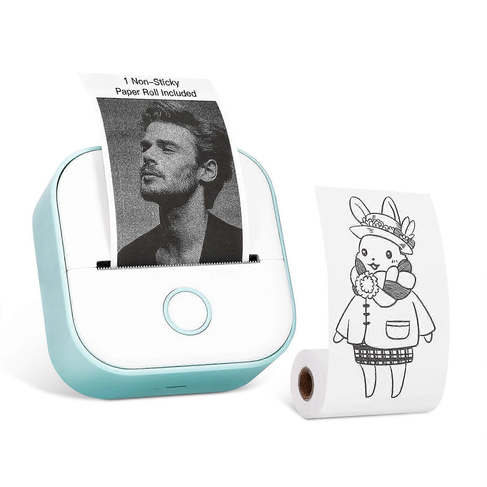 T02 Mini Label Printer - Portable Printer with 3 Rolls, Sticker Printer for Learning, Notes, Pictures, Photos, Diary, DIY, Compatible with Phones and