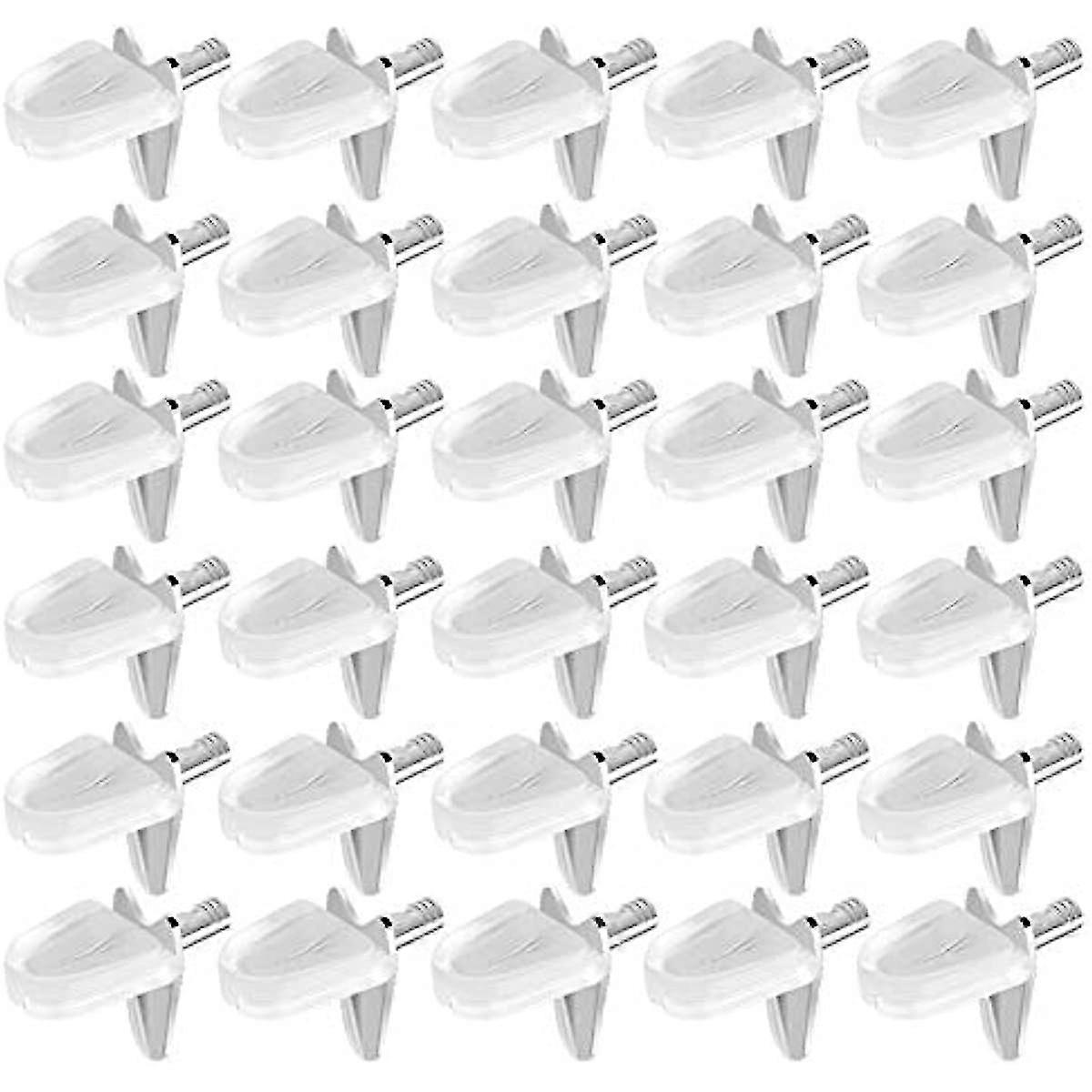 30 Pieces Shelf Supports, 3mm Shelf Bracket Pegs Plastic Shelf Support