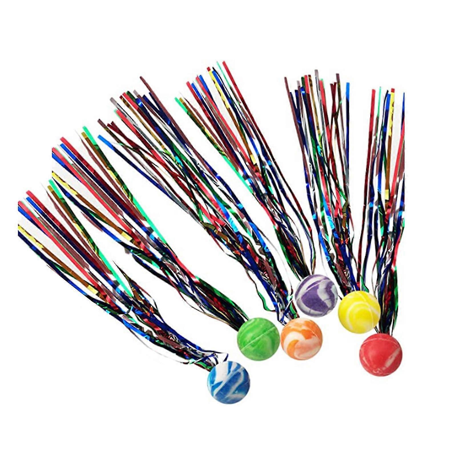 20pcs Colorful Ribbon Bouncy Balls Wide Application Versatile Moderate Size Bouncy Balls For Kids' Birthday Party Fun