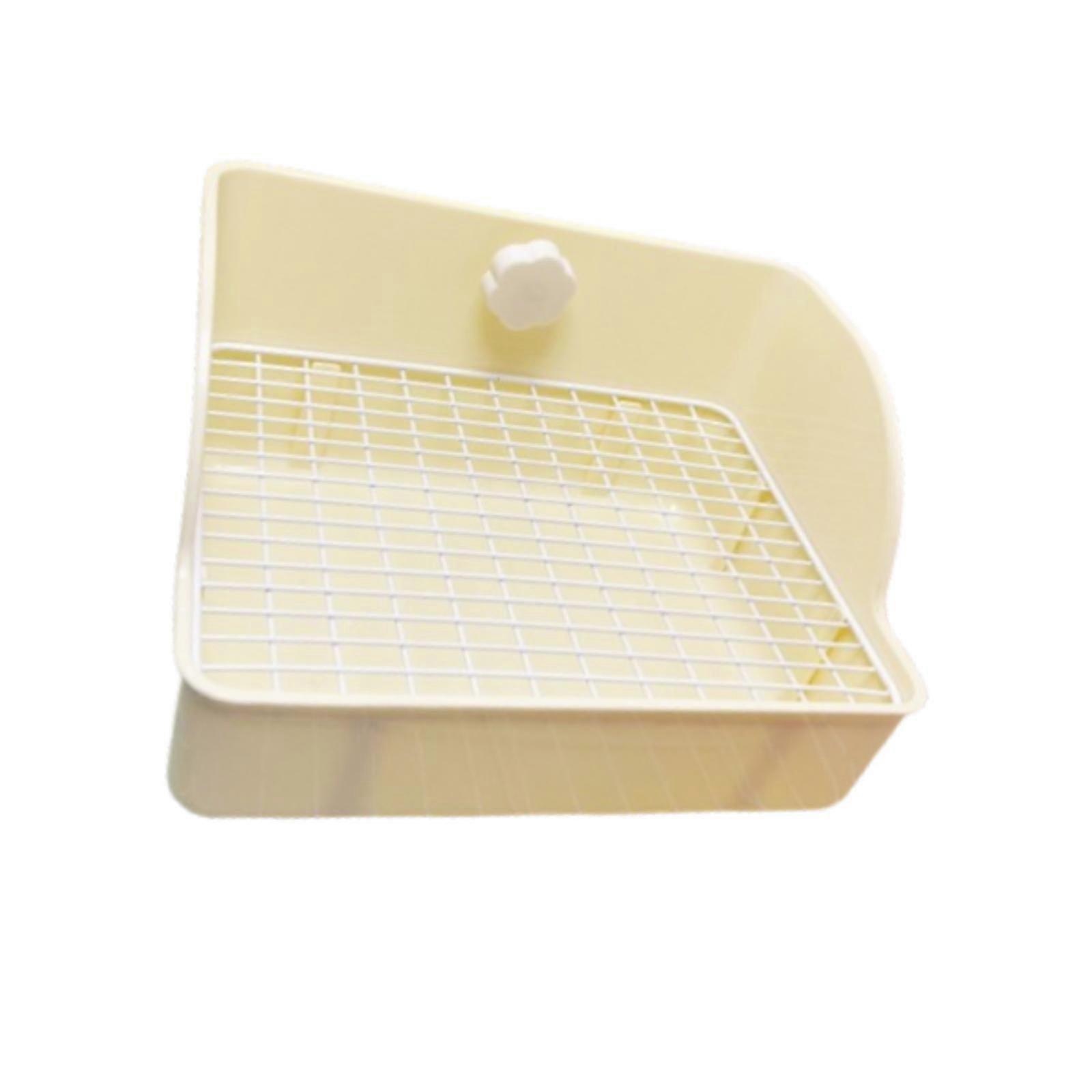 ארנב מחבת חול ארנבים מצעי חול פינתיים לאביזרי כלוב אוגרים לבן