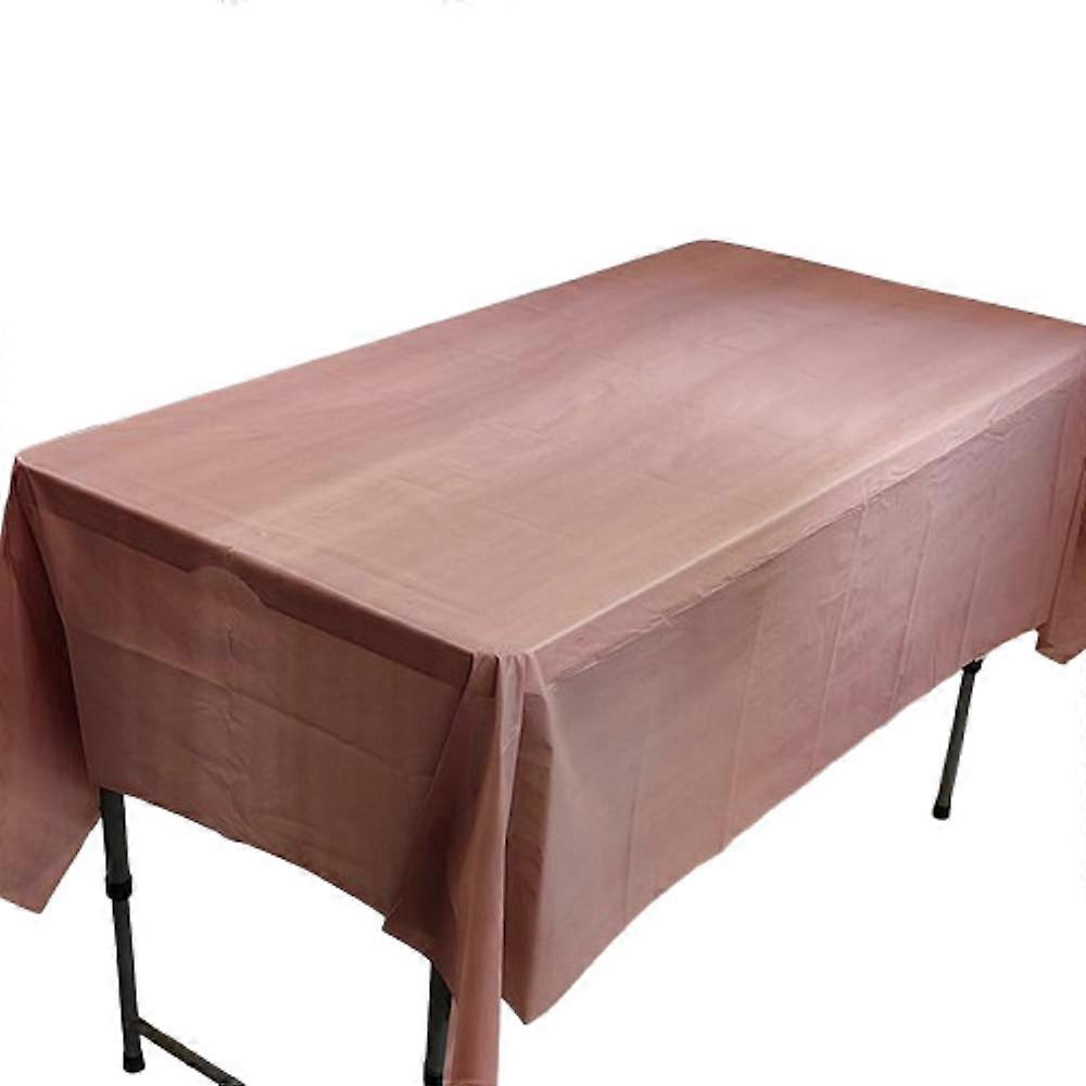 Disposable party tablecloth PE plastic cloth birthday dessert table solid color tableclothLight Curry