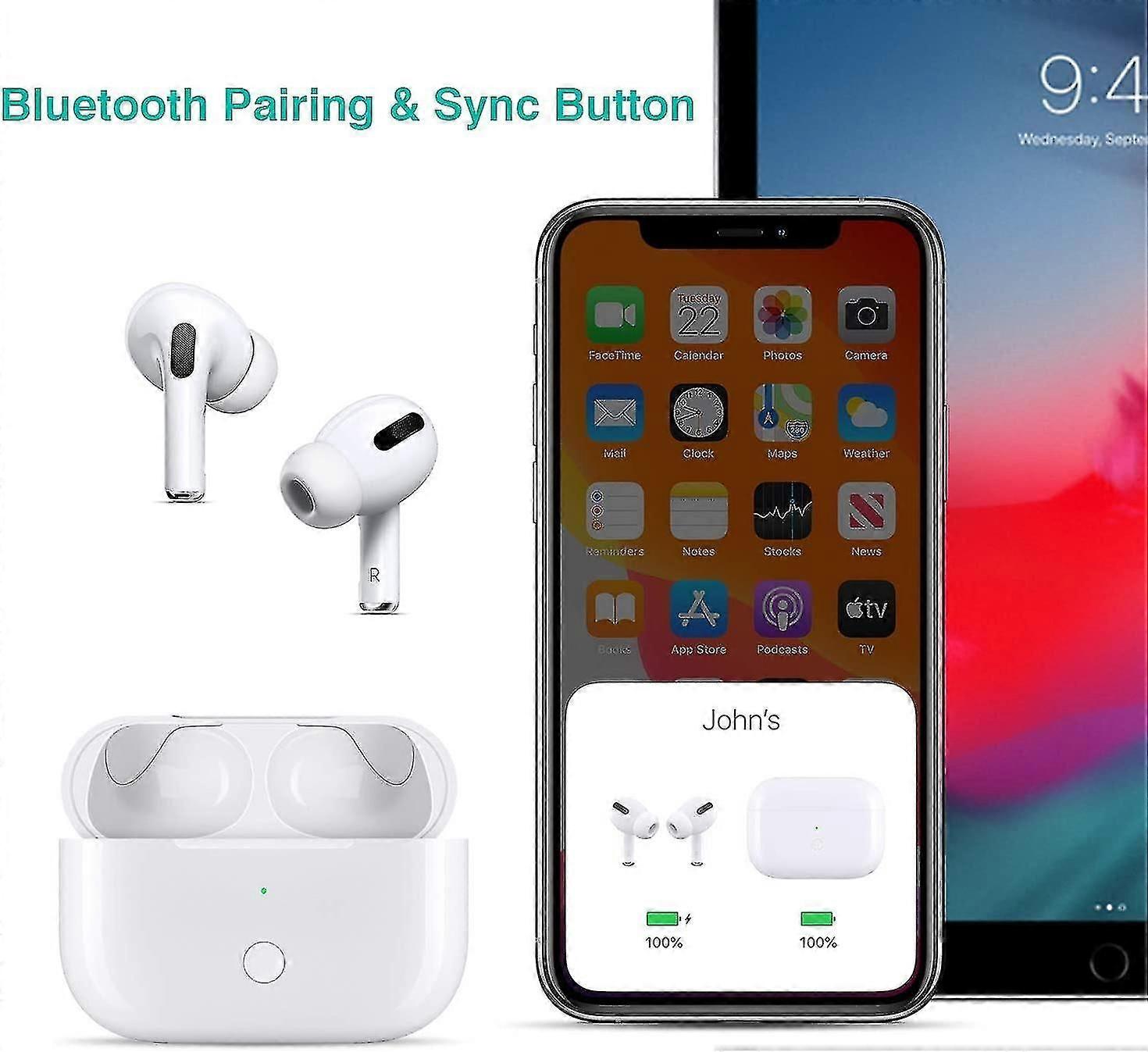 Étui De Chargement Sans Fil Pour AirPods Pro 1 Et 2 - 660 MAh Avec Bouton Bluetooth