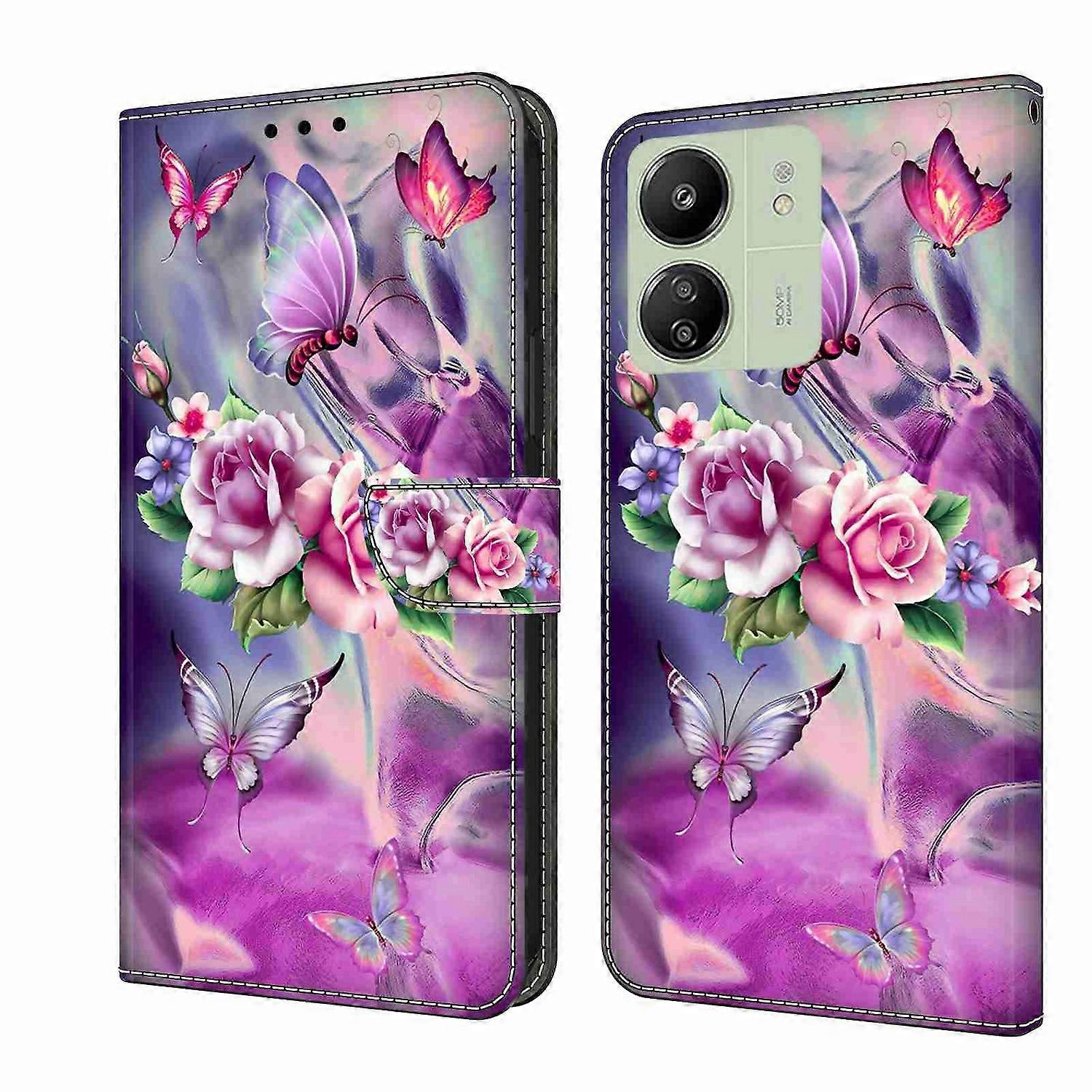 For Xiaomi Redmi 13C Faux Leather Wallet Book Mobile Phone Case Motif 16