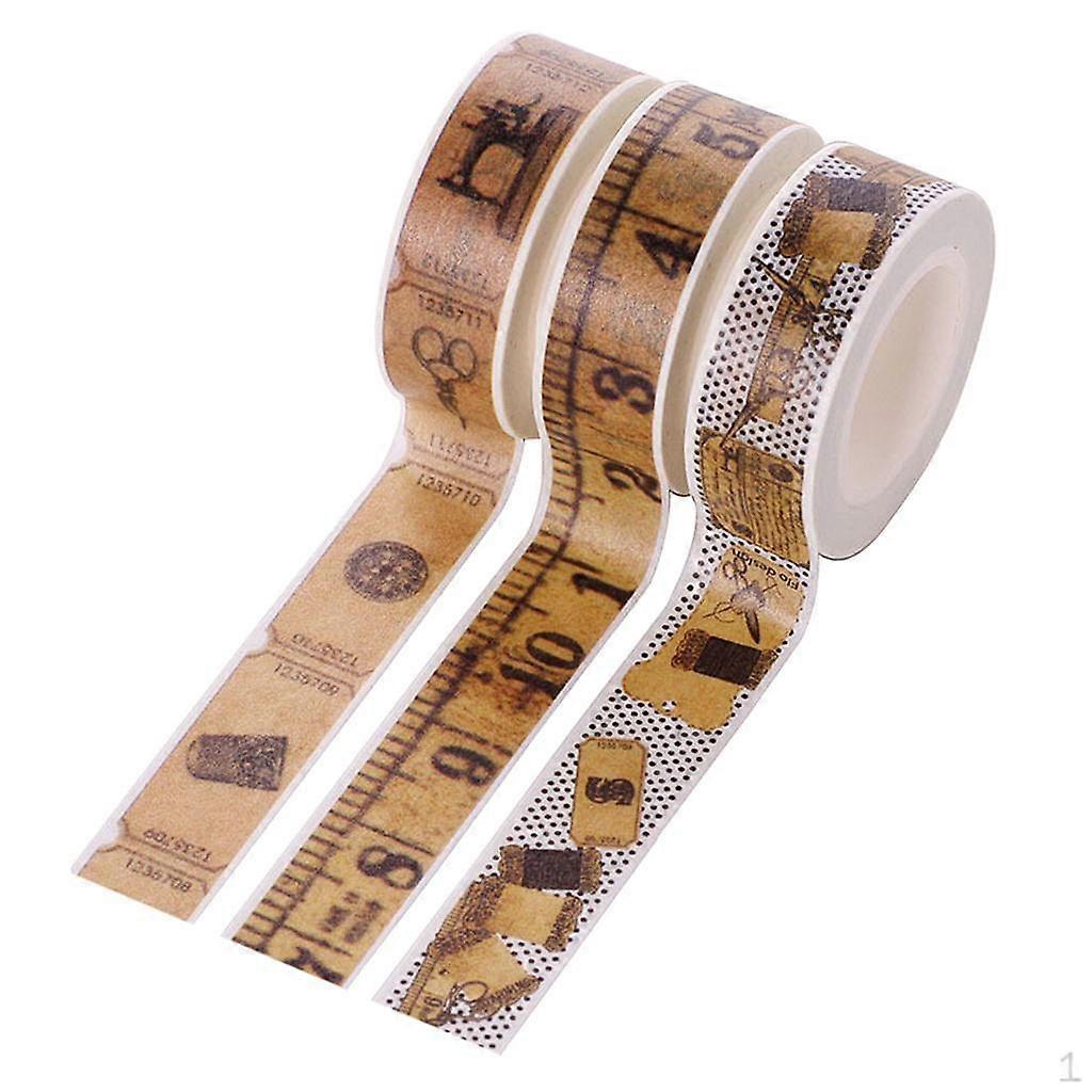 3 Rolls Retro Style Paper Masking Washi Tapes DIY
