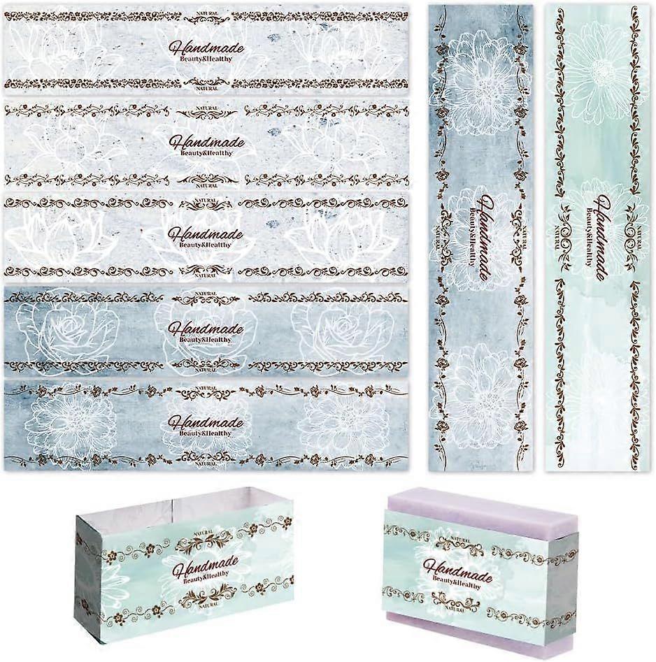 90pcs Soap Paper Wrap 9 Style Retro Floral Border Soap Wrap Labels Vintage Handmade Soap Wrapper Tape Soap Packaging Paper for Homemade Soap Lotion Ba
