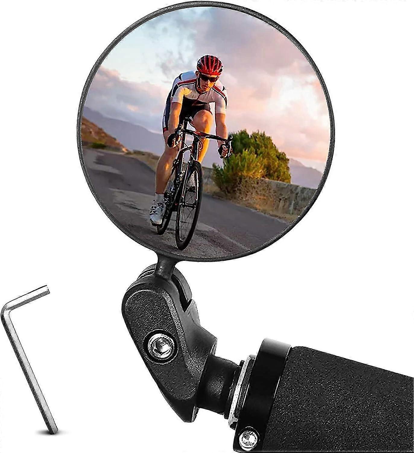 Bike Mirror Bar End Bicycle Rear View Mirror Bicycle Wide Angle Rear View Mirrors 360adjustable Lens Bike Mirrors Handlebar Convex Mirror For Mountain