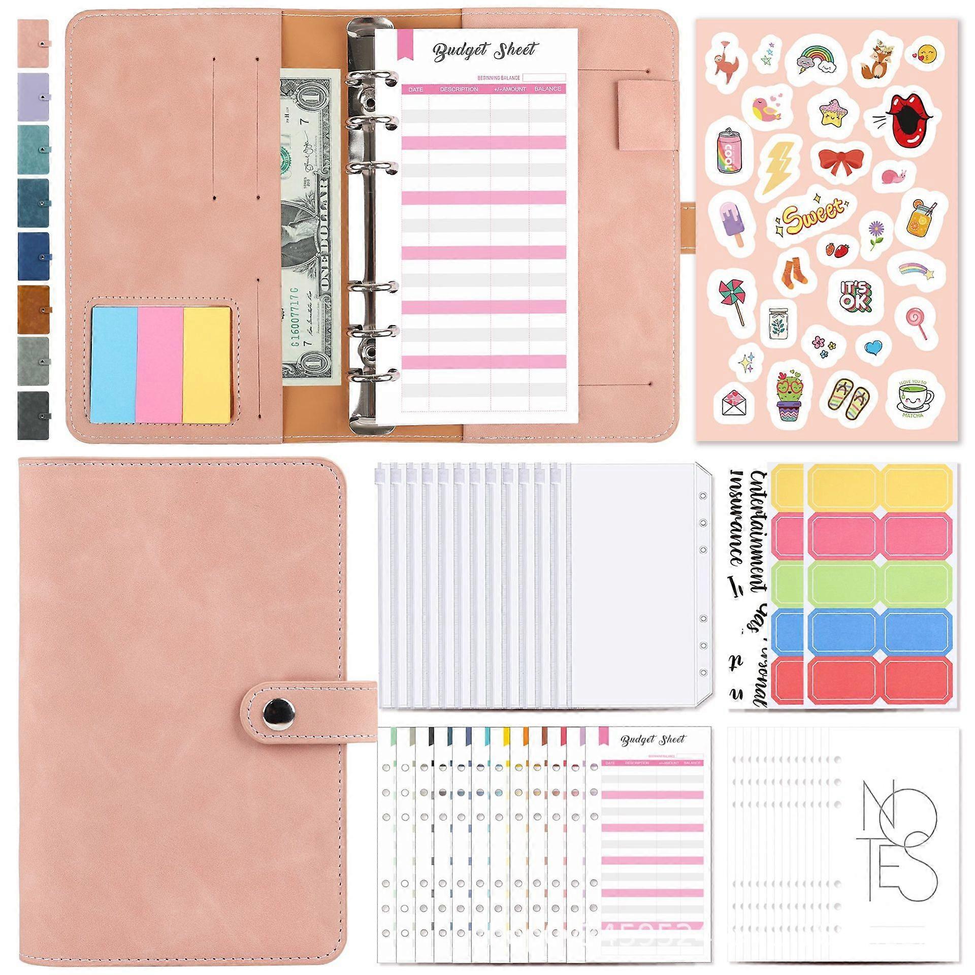 Budget Notebook Budget Notebook with Foil, A6 Budget Loose-Leaf Cash Envelope Envelope Type, Budget Notebook Money Organizer, Money Saving Folder (6-c