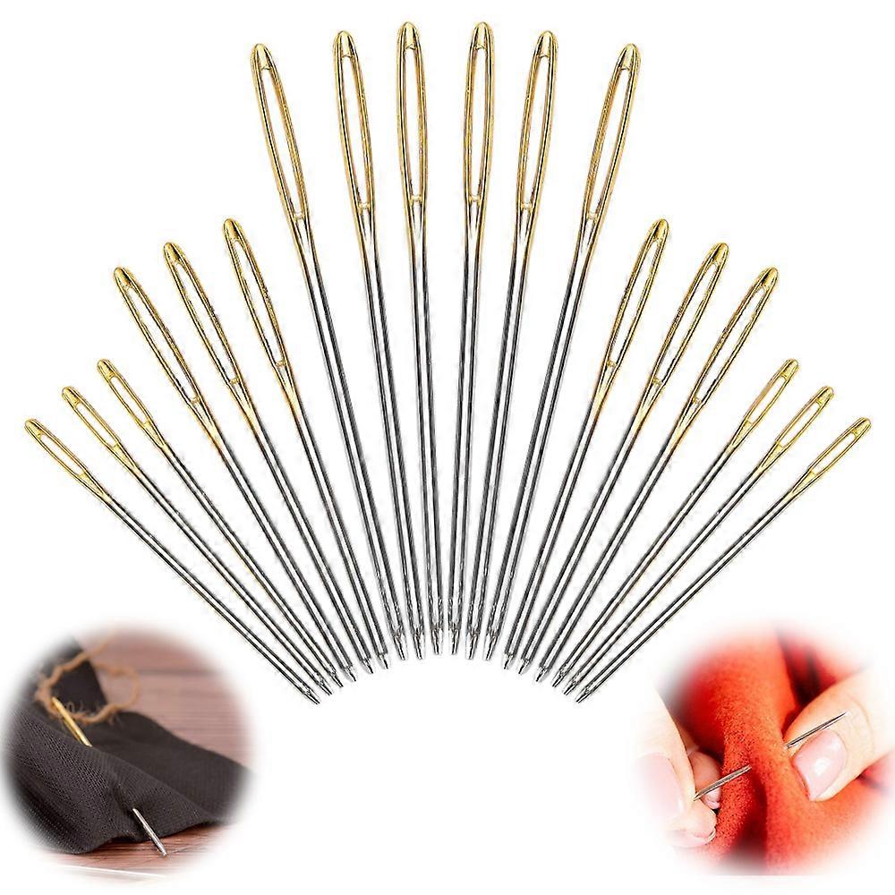 18-piece darning needle set - gold tail needle 5.3cm+6cm+7cm