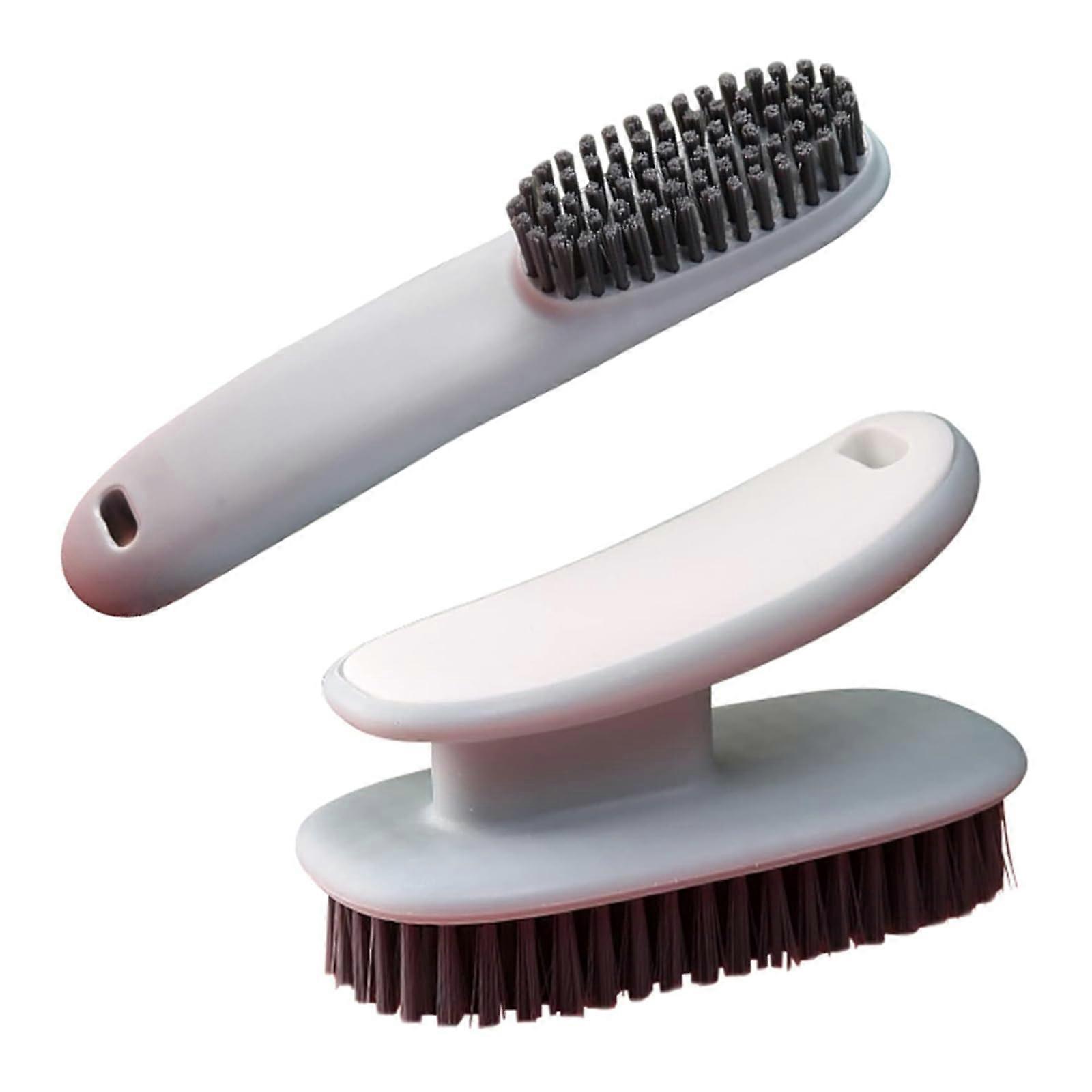 2 Piece Soft Long and Short Cleaning Brush Set for Efficient Kitchen and Bathroom Scrubbing, Ergonomic Handle, Durable Bristles