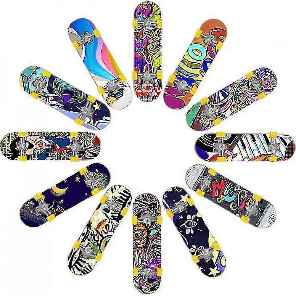 12pcsfinger Skateboard Mini Desktop Toy Set