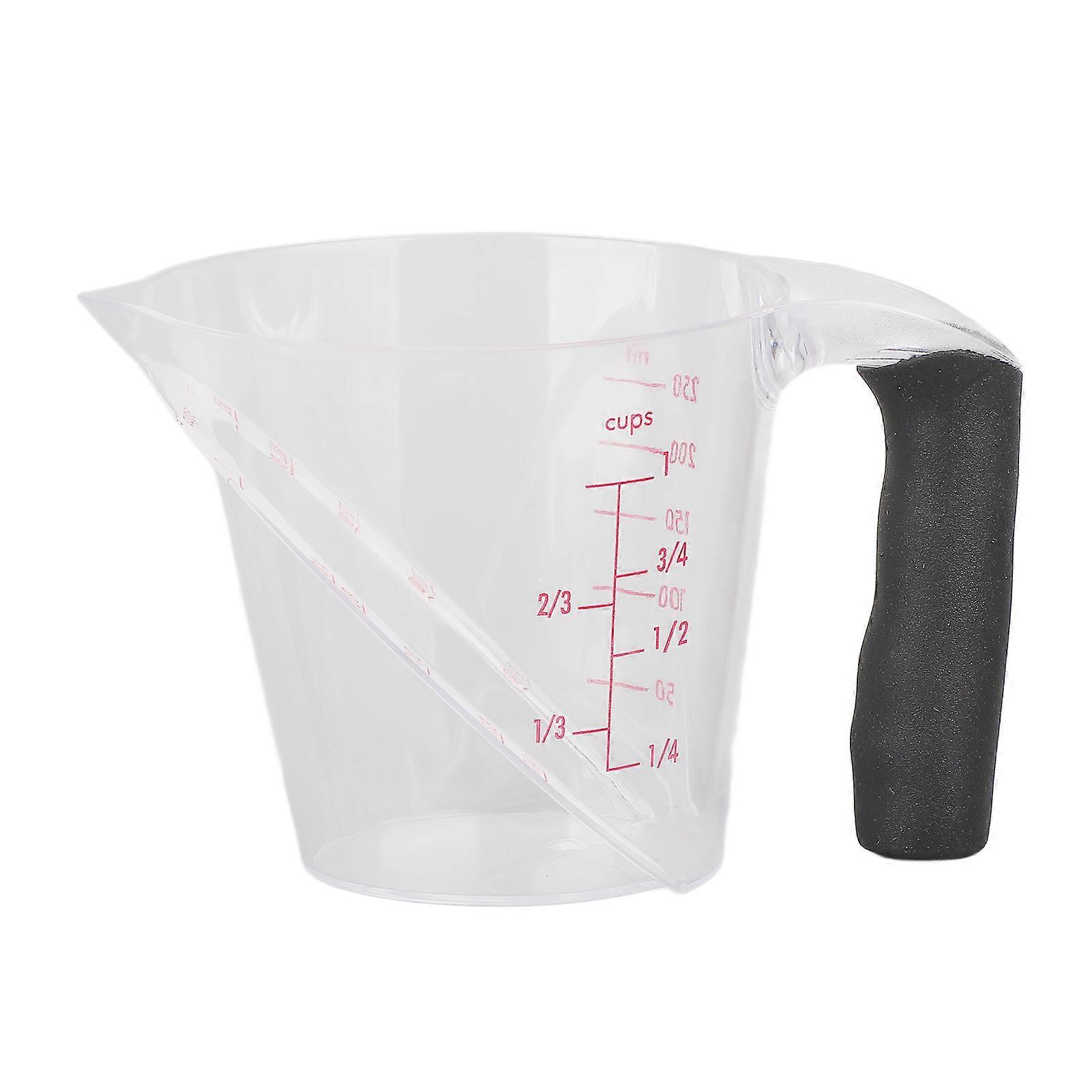 Measuring Cup Heat Resistant Angled Plastic Measuring Mug with Handle for Drinking Baking Cooking Pouring Liquid,250ml