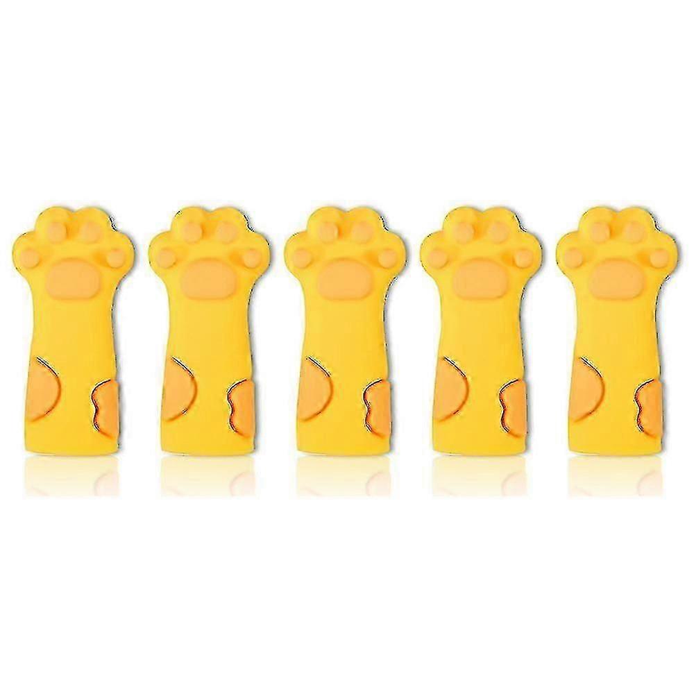 5pcs Scissors Sheath Safety Leather Scissors Cover Protector Yellow