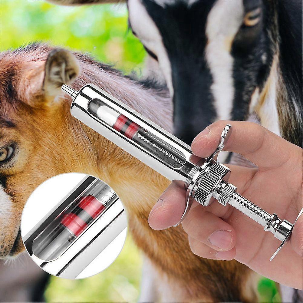 10ml Metal Scale Animal Syringe Injecting Veterinary Equipment Tool for Chicken Pig