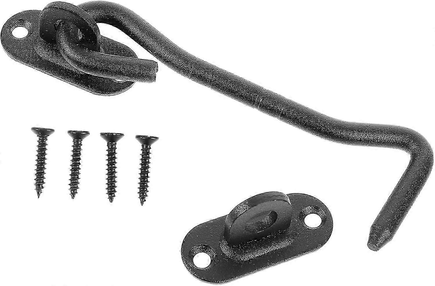 unique 2 Sets Stainless Steel Windproof Hook Window Hooks Window Hook Lock Latch Black