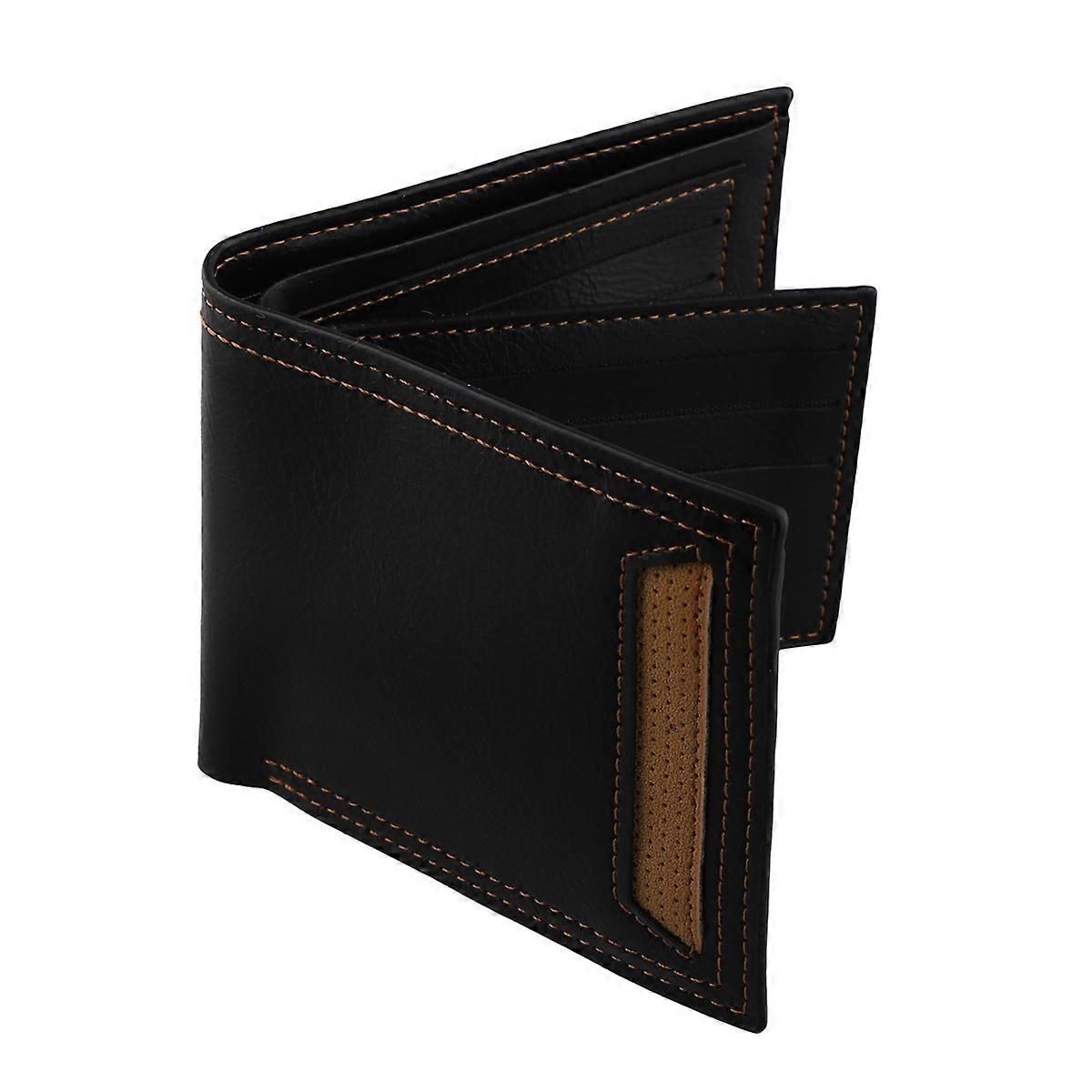 Wallet for Men Wallet Men's Wallet Short Wallet Leather Wallet Men Men's Leather Wallet Purse Men(Black)