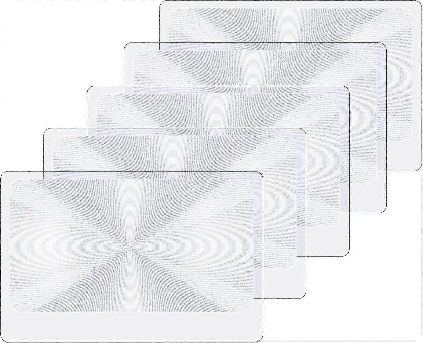 5-Piece Fresnel Lens Set 3X Magnifying Plastic Sheets for Reading Small Print or Fire Starting (8.5 x 5.5 cm)