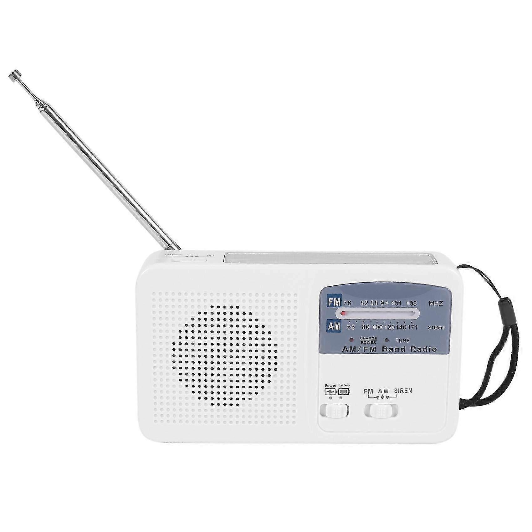 Emergency Radio with Solar and Hand Crank Self Powered, Battery USB Recharging FM/AM Radio LED Flashlight Phone Charger