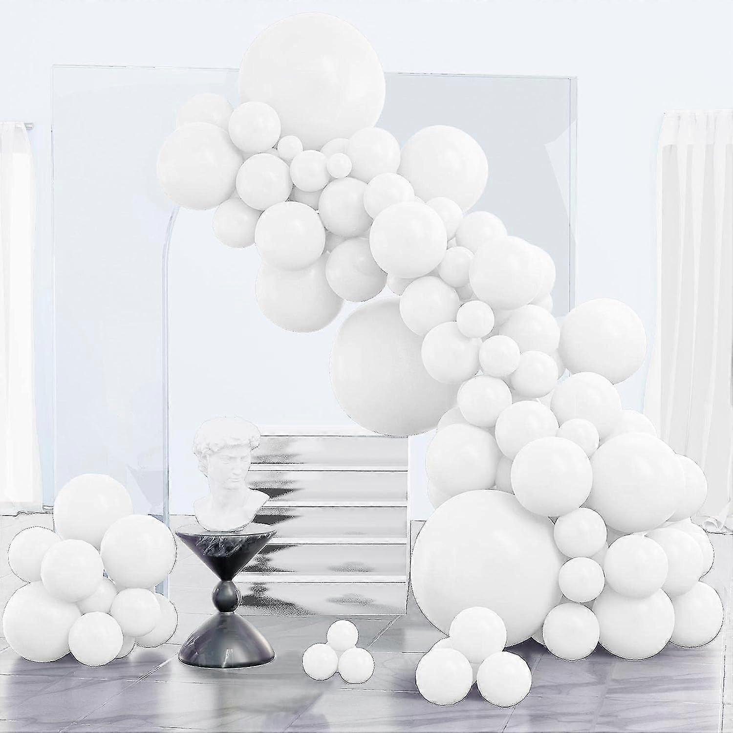 Partywoo balões brancos, 85 pcs balões brancos foscos diferentes tamanhos pacote de 18 polegadas 12 polegadas 10 polegadas 5 polegadas para balão guirlanda como decoração de aniversário
