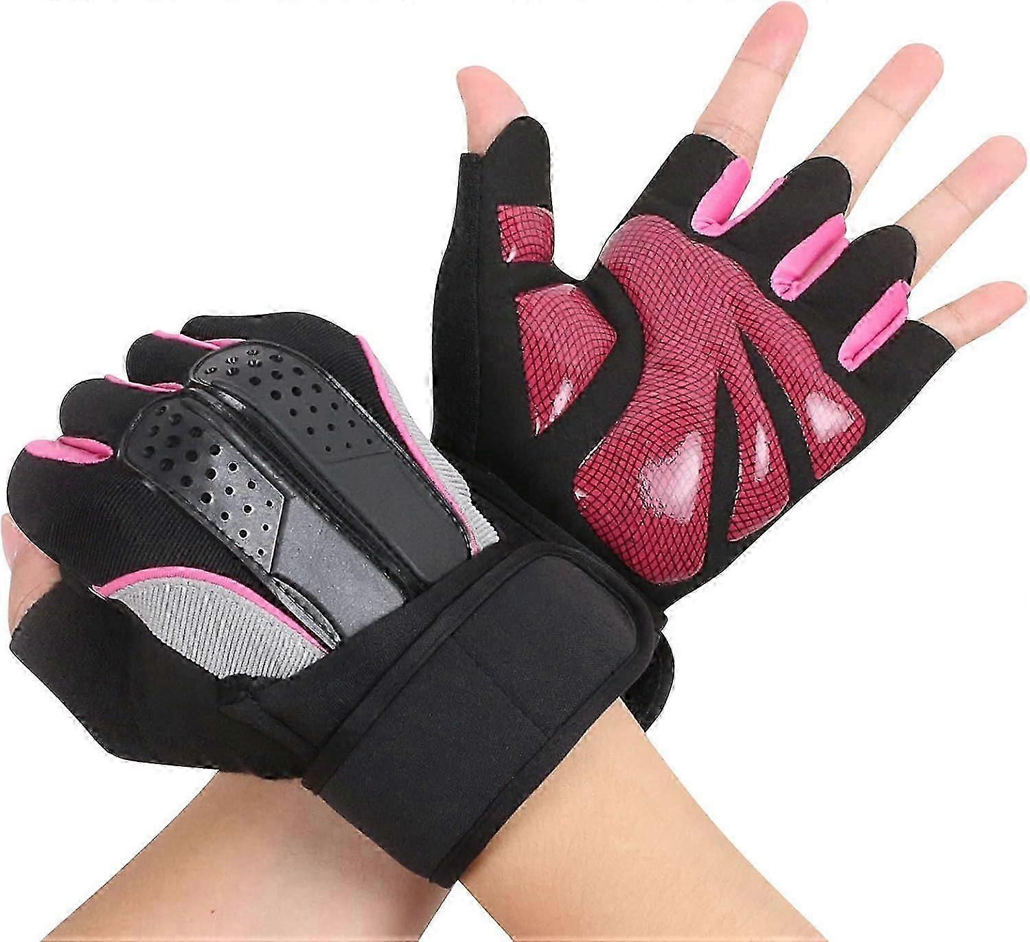 Weight Lifting Gloves, Anti Slip Gym Gloves with Wrist Support Padded & Shock Absorbing Foam Pad, Fi