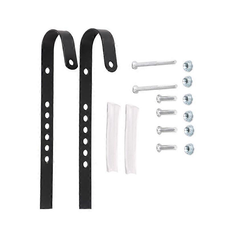 Bicycle Basket Adjustable Hook Frame Multi-Function Durable Metal Black Easy Installation Front Bike Electric Mount Includes Fixing Accessorie