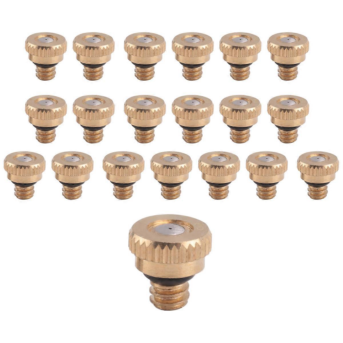 20Pcs Brass Misting Nozzles for Cooling System 0.012 Inch(0.3 mm) Water Nozzle Sprinklers Misting Co
